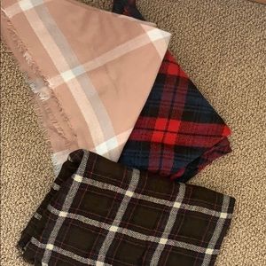 Three cozy blanket scarves